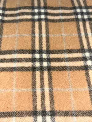 Burberry Nova Check Scarf Camel Plaid Merino Wool Cashmere Blend Made inScotland thumbnail 5