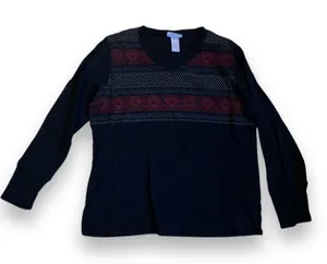 Vintage 90s LOOP 18 Brand Argyle Sweater Women’s Plus Size 17/19 thumbnail 1