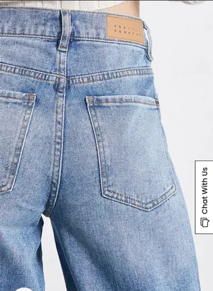 PacSun Light Blue Ripped Baggy Jeans in Medium Indigo thumbnail 3