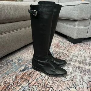 Women's Coach Lilac Knee High Boots in Black Size 6B Tall Leather Riding Boot thumbnail 2