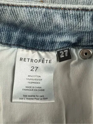 Retrofete Women’s Giselli Low Rise Ruched Wide Leg Jeans Vintage Celeste Wash 27 thumbnail 10