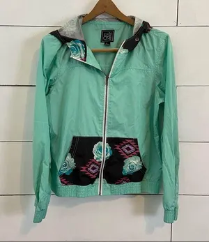 Empyre Hooded Wind Breaker Jacket. Size Large. Green thumbnail 1