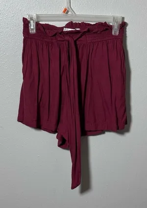 Hollister Women Red Elastic‎ Ultra High-rise Shorts Size Small. thumbnail 1