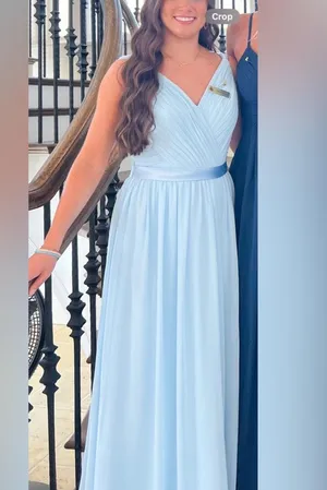 Azazie Leanna Bridesmaid Dress Sky Blue thumbnail 4