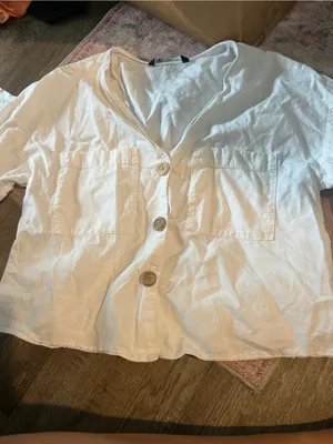 Zara small white top button down thumbnail 4