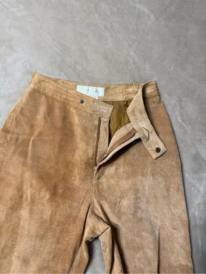 Margaret Godfrey Vintage Leather Suede Tan Pants - Size 4 thumbnail 5