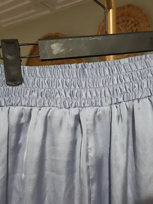 Zara Light Blue Satin Track Pants thumbnail 8