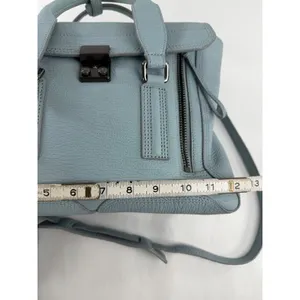 3.1 Phillip Lim Pashli Medium Satchel Light Blue Pebbled Leather AR13-0179SKC thumbnail 3