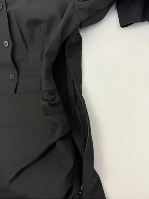 Billy J Sydney Mini Dress Black Linen Collared Ruched thumbnail 13
