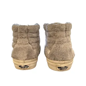 Gray Grey Beige Vans sk8 hi‎ Fuzzy furry Women's 5 Brand new V98CF Hairy thumbnail 4