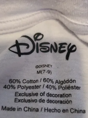 Disney White Short Sleeve Tee with Blue Stitch Chest Patch thumbnail 2