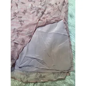 Vintage Norton McNaughton Women's Size Large Midi Skirt Light Pink Mauve Floral thumbnail 4