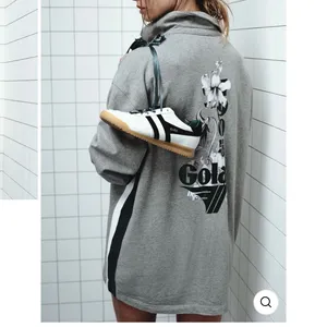 Gola x Anthropologie Team Jersey Mini Dress Size XS Gray Rugby Sporty Oversized thumbnail 8