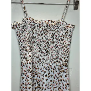 Faithfull The Brand Midi Dress Womens Size 2 White Floral Smocked Sundress thumbnail 4