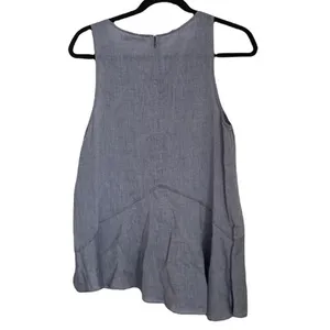 Derek Lam 10 Crosby Chambray Blue Sleeveless Asymmetrical Hem Tank Top 6 thumbnail 2