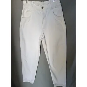 Zara Women's White Ankle Jeans High-Waisted Elastic Waist, Size S thumbnail 2
