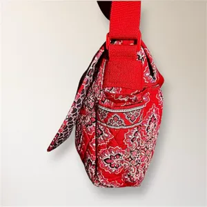 Vera Bradley Frankly Scarlet Red‎ Pink Quilted Messenger Bag Laptop Tote Boho thumbnail 8
