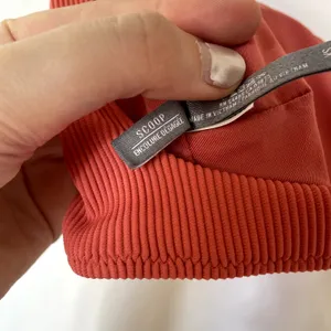 Aerie scoop encolure degagee nylon coral orange women's ribbed XS sports bra thumbnail 4