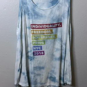 American Eagle‎ Women Tie Dye Favorite Tank Top Blue Size Small. thumbnail 2