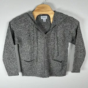 Bridgewater Classics 100% Shetland Wool Full Zip Hoodie Sweater Size Medium Gray thumbnail 1