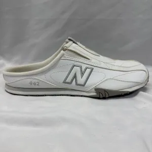New Balance 442 Leather White Shoes 8 Women Slide Slip-On Sneakers Comfort thumbnail 4
