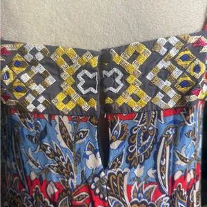 Anthropologie‎ One SeptemberMaxi Dress paisley brown blue s boho cottage small thumbnail 4