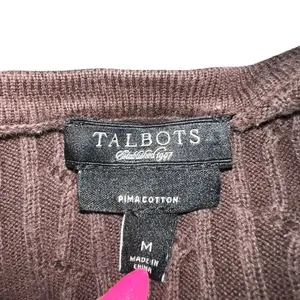 Talbots brown ribbed V‎ neck sweater 14 thumbnail 3