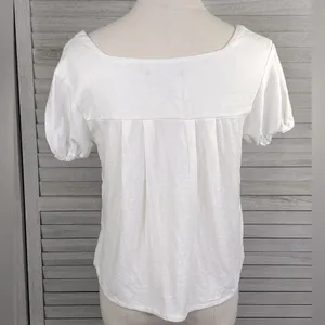 FOREVER 21 Embroidered Cropped Boho Blouse White/Multi-Small thumbnail 3