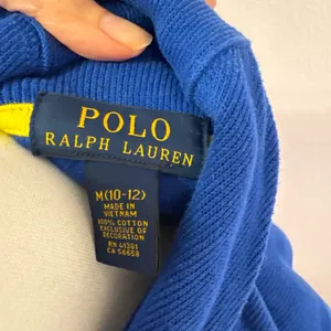 Ralph Lauren Royal Blue Shawl-Collar Sweater with Yellow Pony thumbnail 3