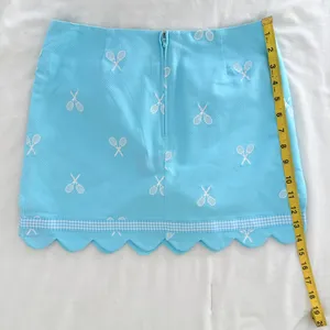 Vintage 90s y2k Lilly Pulitzer Scallop Tennis Mini Skirt - Pool Blue - 2P thumbnail 8