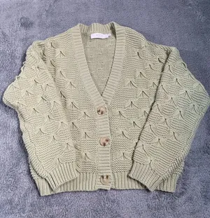 Astr the label Green Knit Cardigan Sweater small thumbnail 1