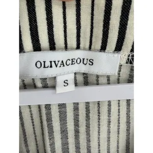 Olivaceous‎ Womens Peplum Top Striped Ruffle Linen Blend Small thumbnail 5