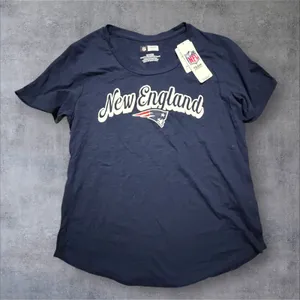 NFL Team Apparel New England Patriots Womens XL Navy Blue Slub T-Shirt NWT thumbnail 1