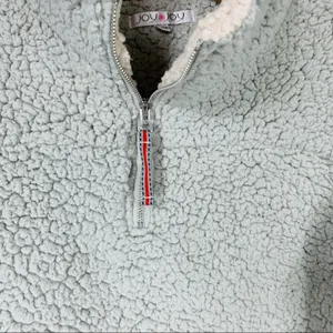 Gray Teddy Sweatshirt Pullover 1/4 zip Small Normcore Gorpcore thumbnail 7