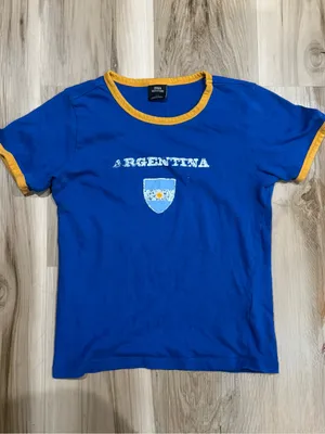 Urban Outfitters Argentina Baby Ringer Tee Shirt Women’s Large thumbnail 2