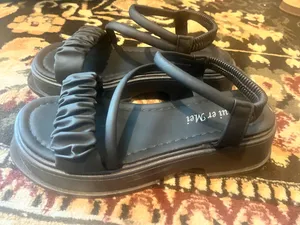 Black chunky platform sandals Size 7.5 thumbnail 1