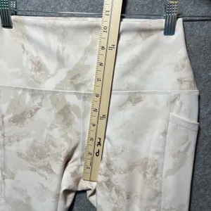 RBX Active Womens High Waisted Marble Tie Dye Cropped Leggings Tan Cream‎ Small thumbnail 4