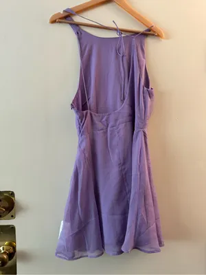 NWT ASOS DESIGN drape front mini dress in lilac size 6 thumbnail 6