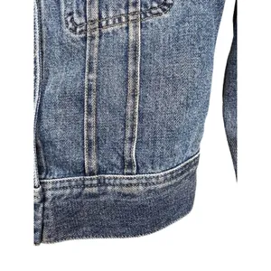 Aritzia TNA The Tina Crop Washed Denim Light Blue Jacket‎ Biker Style Size XS thumbnail 6