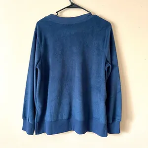 ANYBODY | Navy Blue Faux Fur Oversized Sweatshirt Sz S thumbnail 5