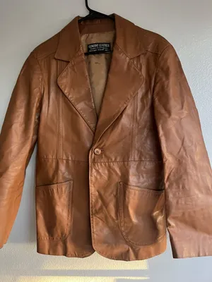 Vintage Blazer Women’s Sz 40 genuine Lined leather jacket made in Uruguay thumbnail 6