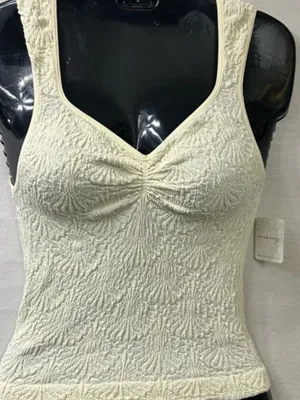 Free People Love letter Tank sweetheart sz M/L. Cream thumbnail 2