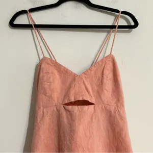 Hoodlamb Hemp Tailor Organic Cotton Flowy Back Tie Cut Out Dress Peach Coastal thumbnail 5