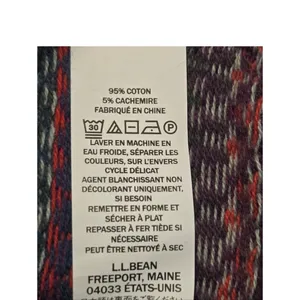 LL Bean Fair Isle Cotton Cashmere Turtleneck Sweater LRG Cabin Cozy thumbnail 7