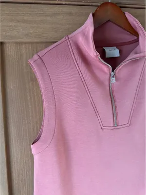 NWOT Varley DoubleSoft Magnolia 2.0 Half-Zip Tank in Canyon Rose Women’s Medium thumbnail 4