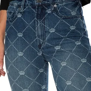 NWT Juicy Couture Venice Crown-Print Straight Jeans thumbnail 4