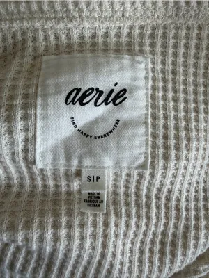 Aerie Lumberjane Waffle Button Down Shirt Size Small Oversized Autumnal thumbnail 3