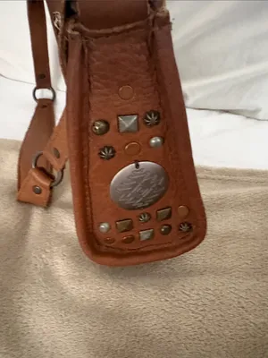 Real leather STS Ranchwear Brown Leather Shoulder Bag with Leopard Panel thumbnail 5