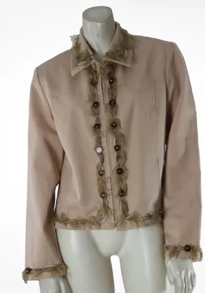 St. John by Marie Gray Beige
Collared Full‎ Zip Jacket Size S thumbnail 1