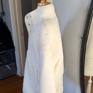 Women's White Sherpa Pullover Jacket thumbnail 8